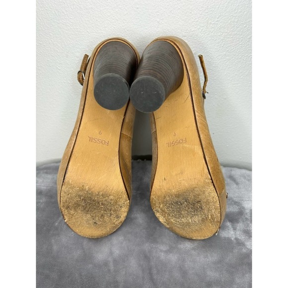 Fossil T Strap Flowerette Maryjane Heels 9 - Picture 6 of 12